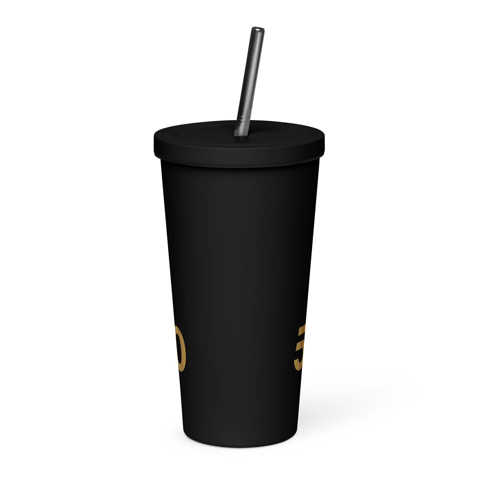 50 as FCK™ Insulated Tumbler with Straw (Gold Tone) product image (2)