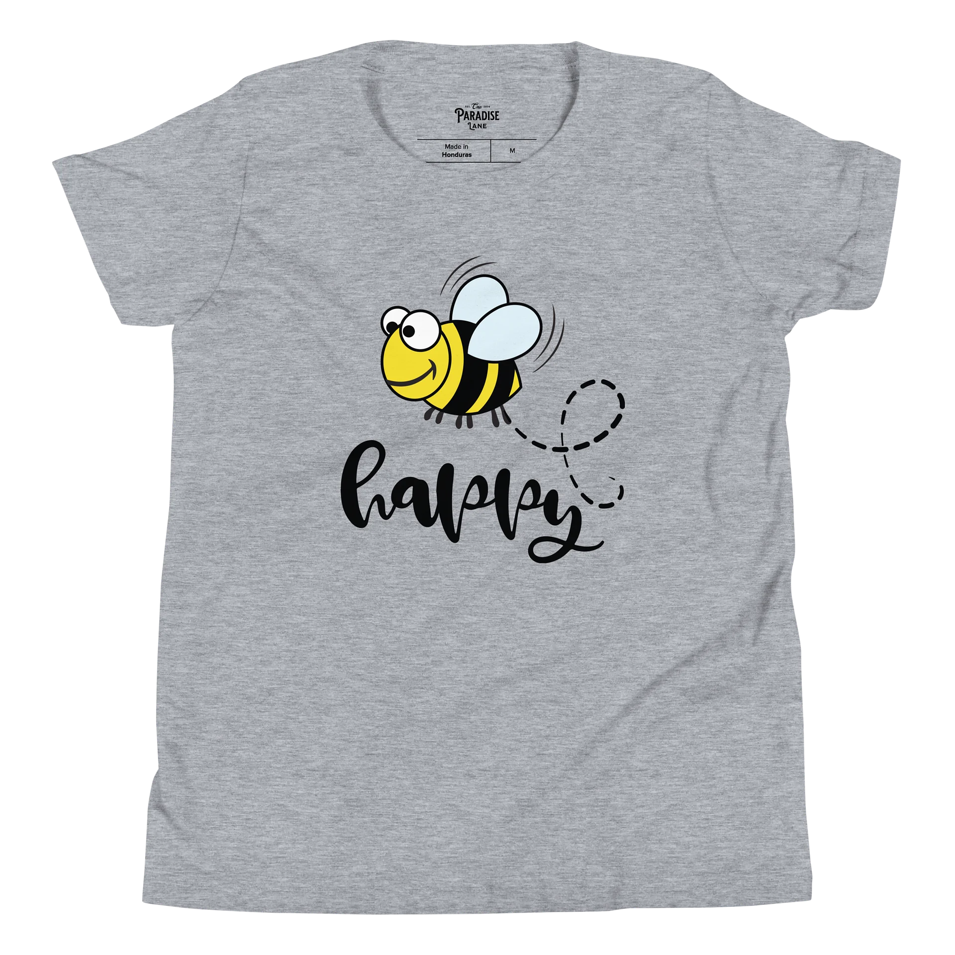 Happy Bee Kids T-Shirt | Cute Bumblebee Graphic Unisex Youth Tee product image (4)