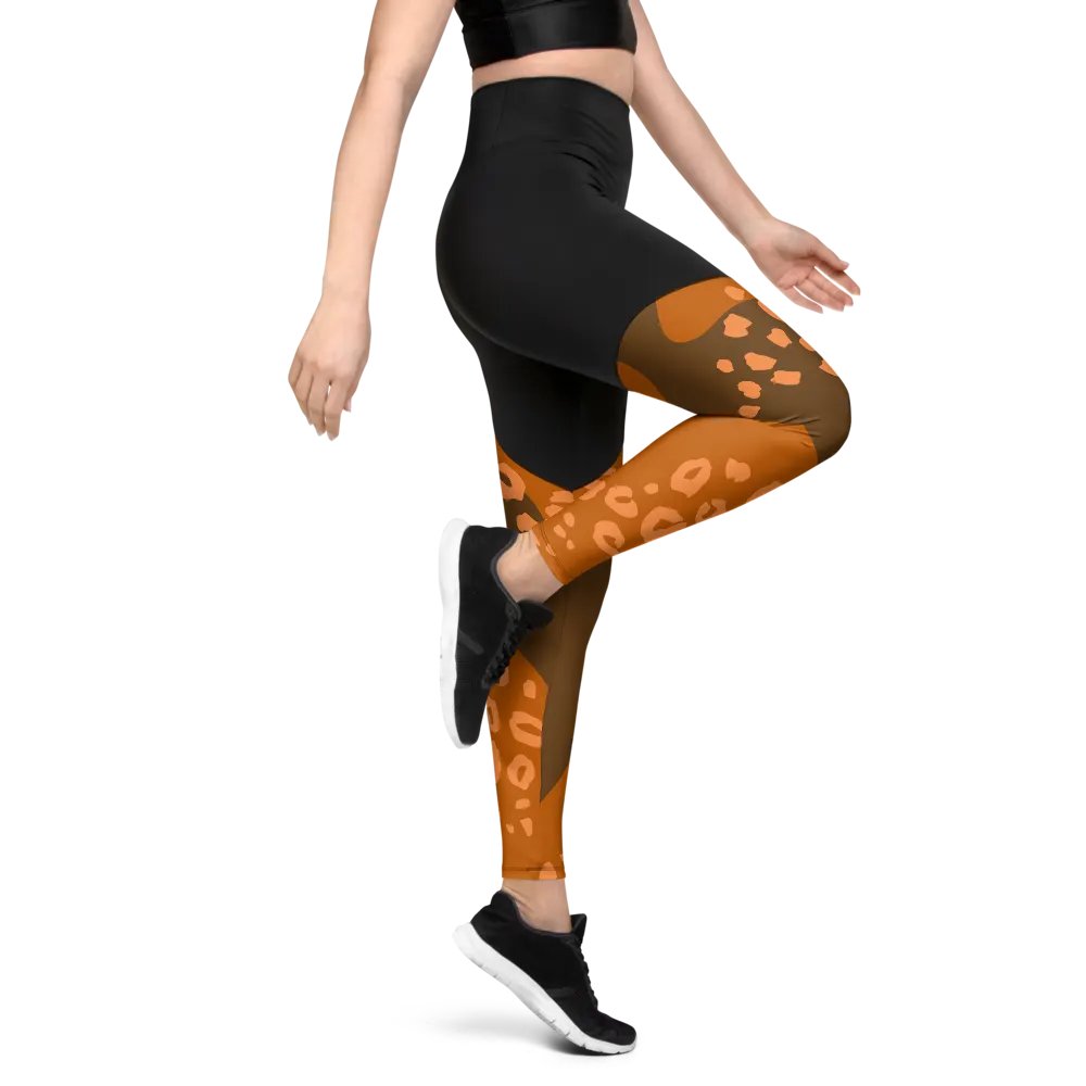 Orange Safari Chic Compression Leggings product image (10)