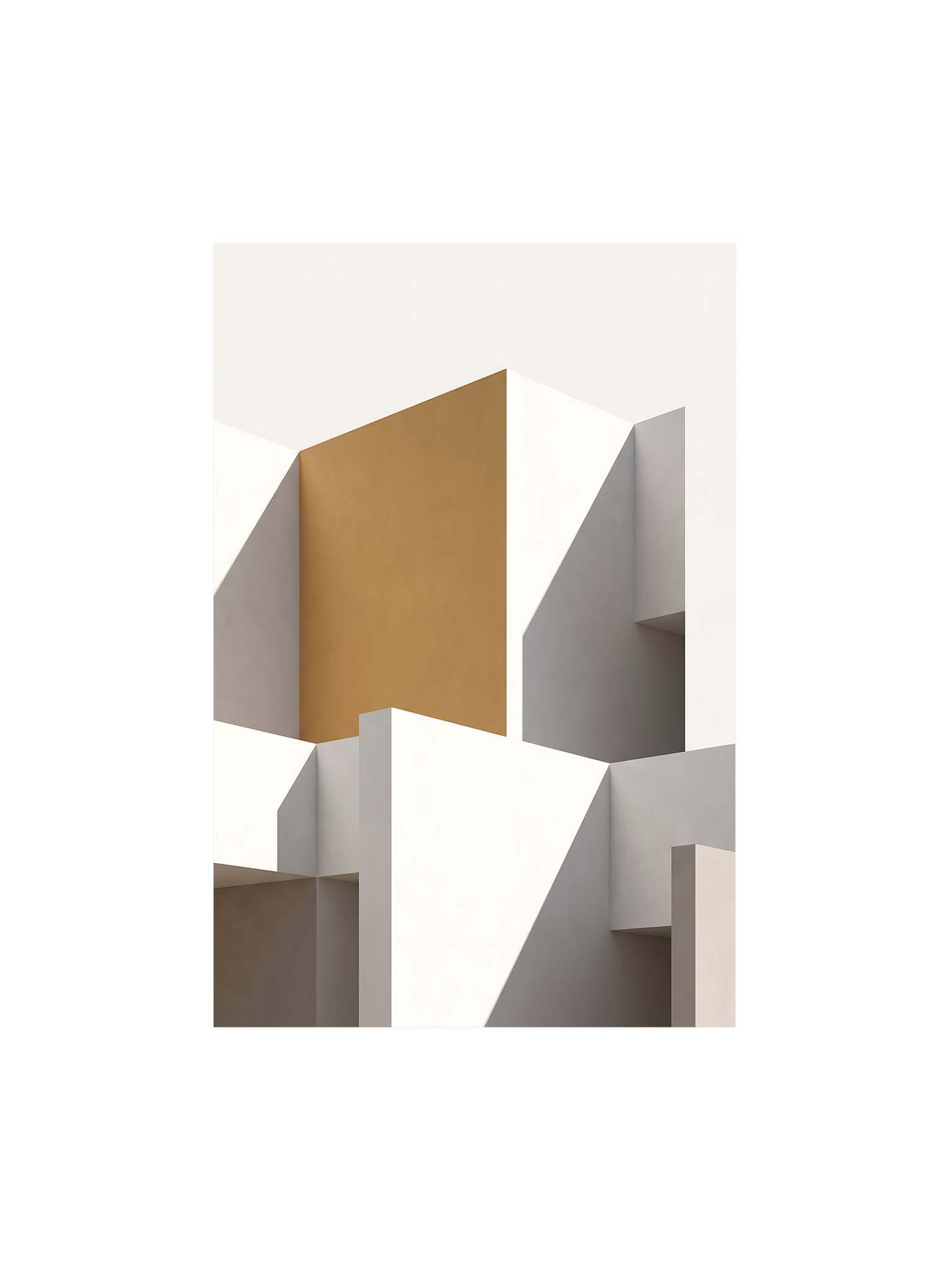 Ochre Plane - Minimalist Geometric Architecture Wall Art product image (1)