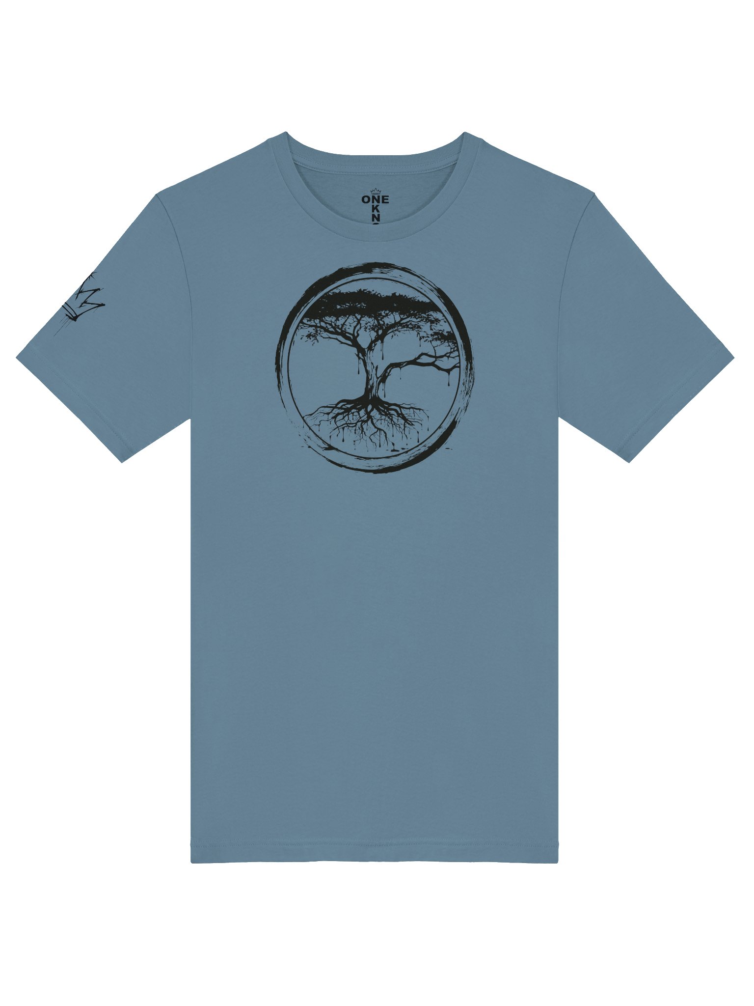 ONE KING Rooted IV Premium T-Shirt with sleeve logo black print product image (1)
