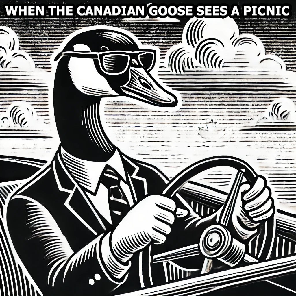 Goose Driving Car Plastic Meme Art Work product image (3)
