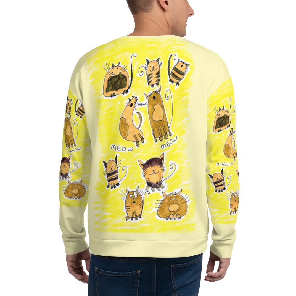 Abstract Doodle Cats Unisex All Over Print Sweatshirt product image (11)