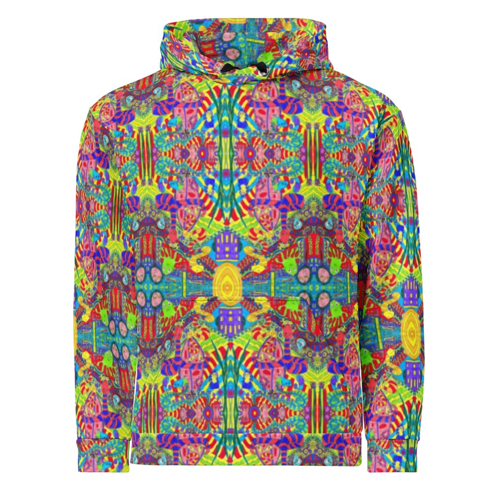 Abstract Doodle Creatures Unisex All Over Print Hoodie product image (1)