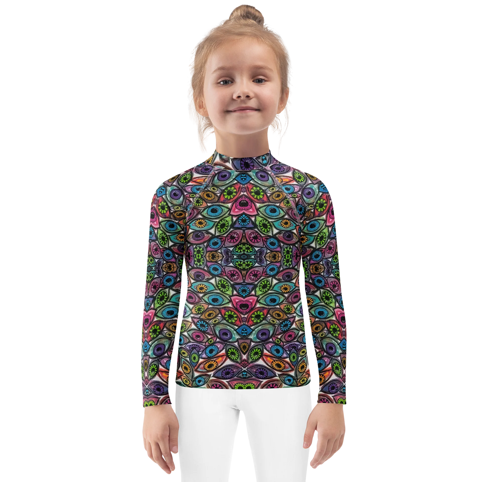 Kids Psychedelic Eyes Rash Guard Swim Shirt | Eye See You Too product image (1)