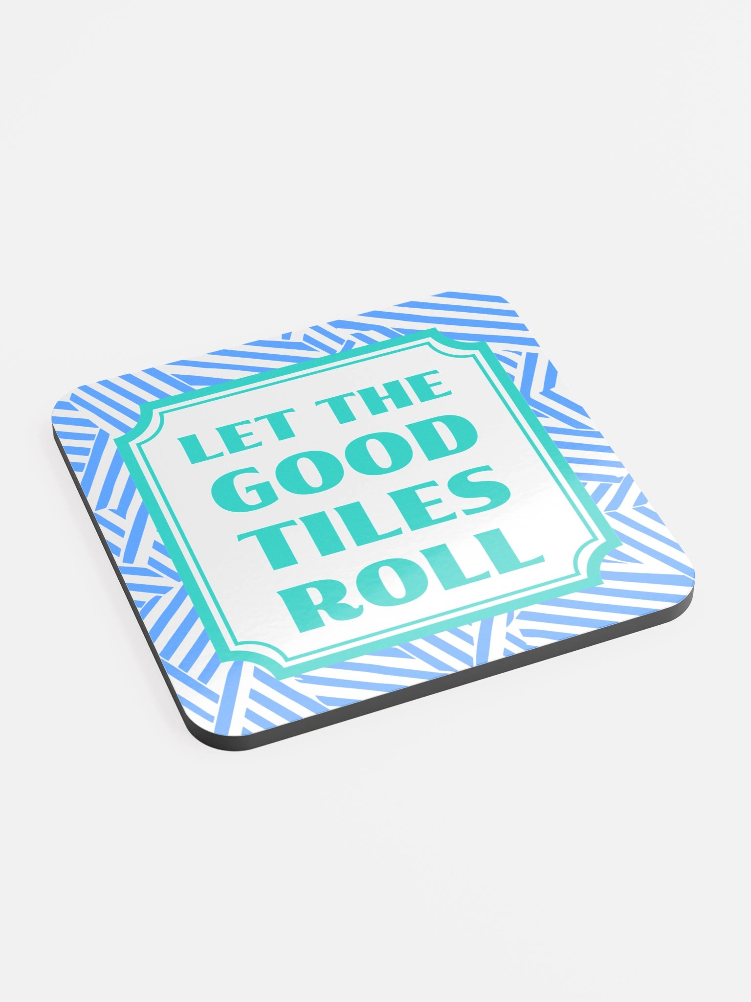 Let the Good Tiles Roll Coaster Turquoise Blue product image (2)