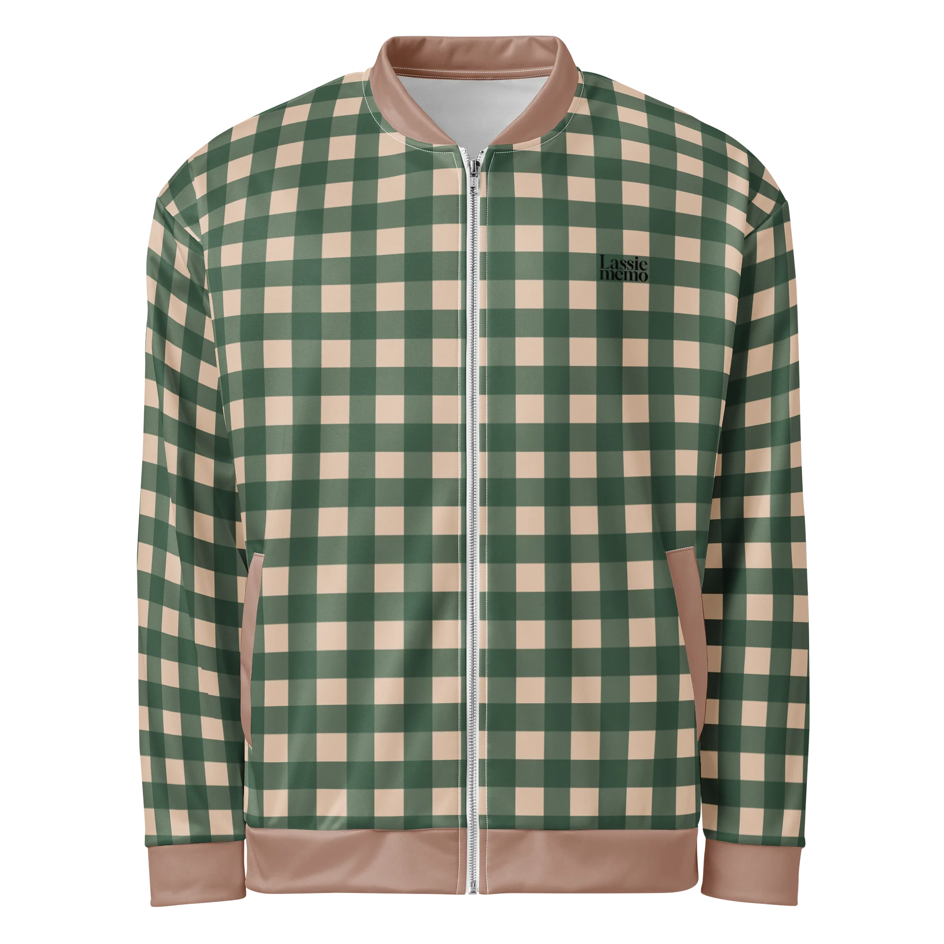 Lassie Memo Gingham Bomber Jacket Olive product image (1)