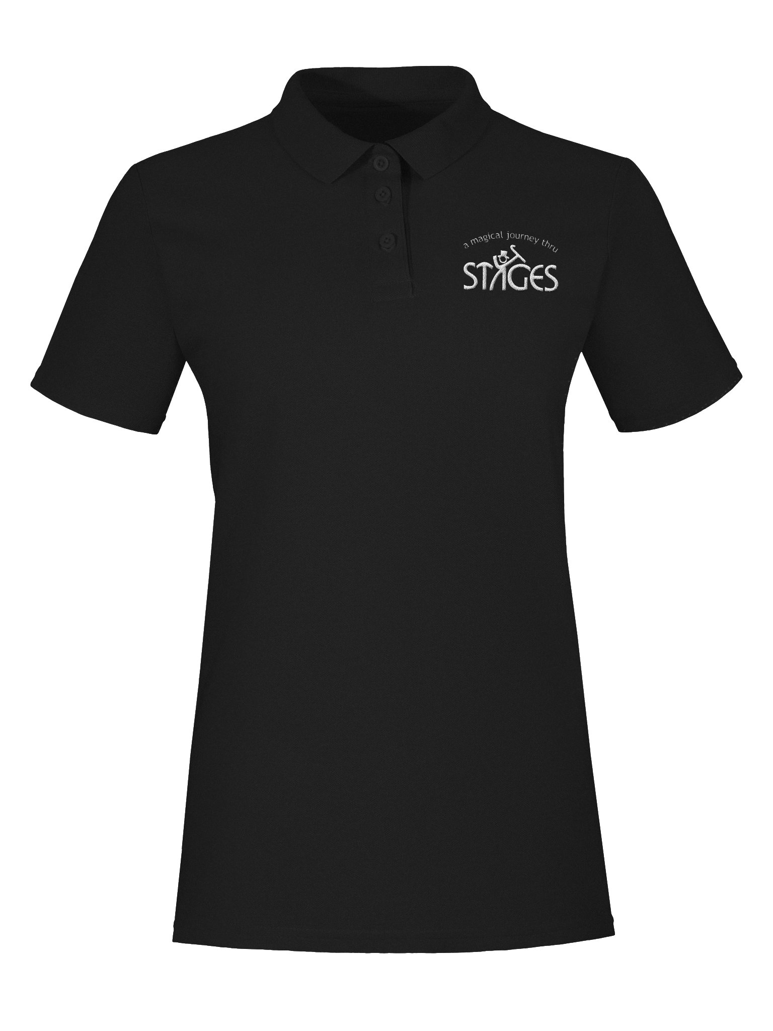 Feminine Polo - Dark with White Embroidered Stages Logo product image (7)