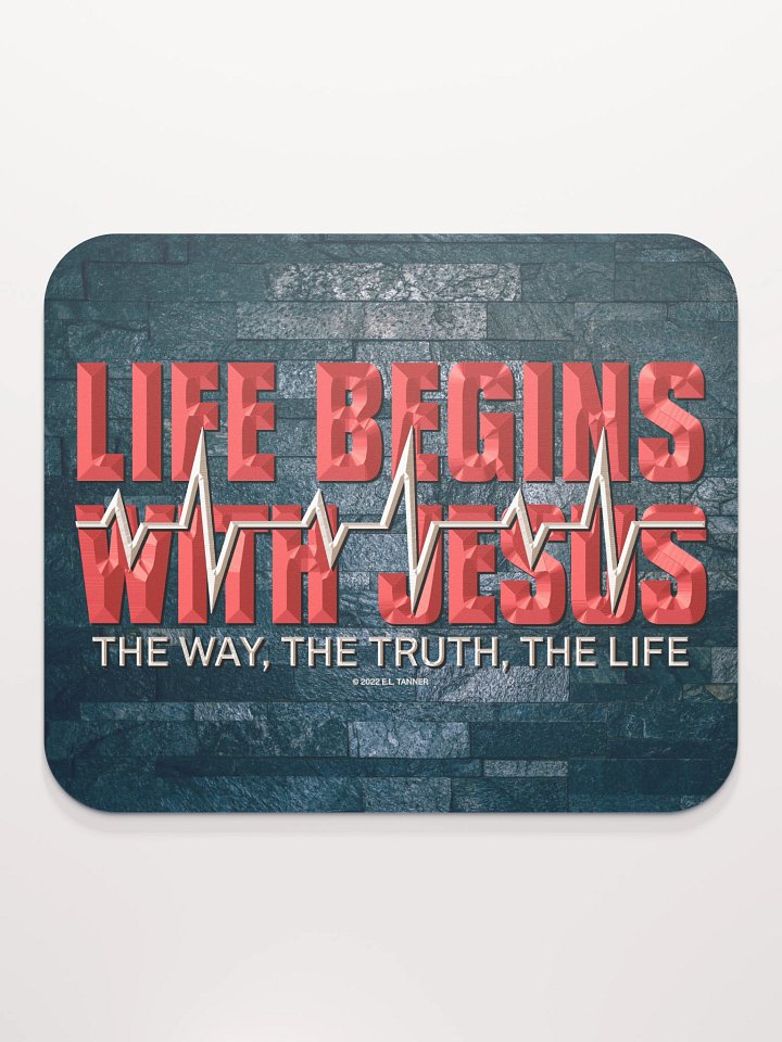 Life begins With Jesus, Blk Mouse Pad BV product image (2)
