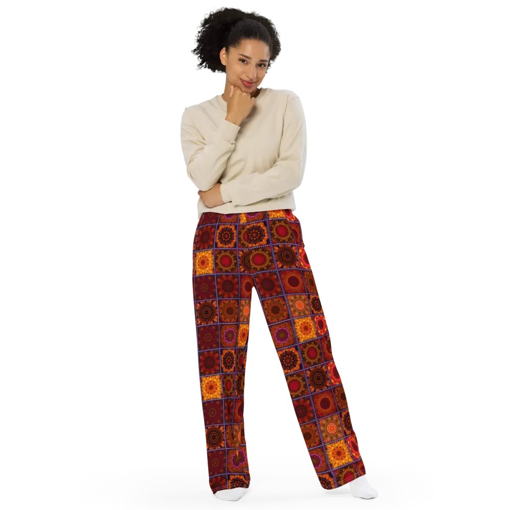 Orange Crazy Quilt Wideleg Pants product image (11)