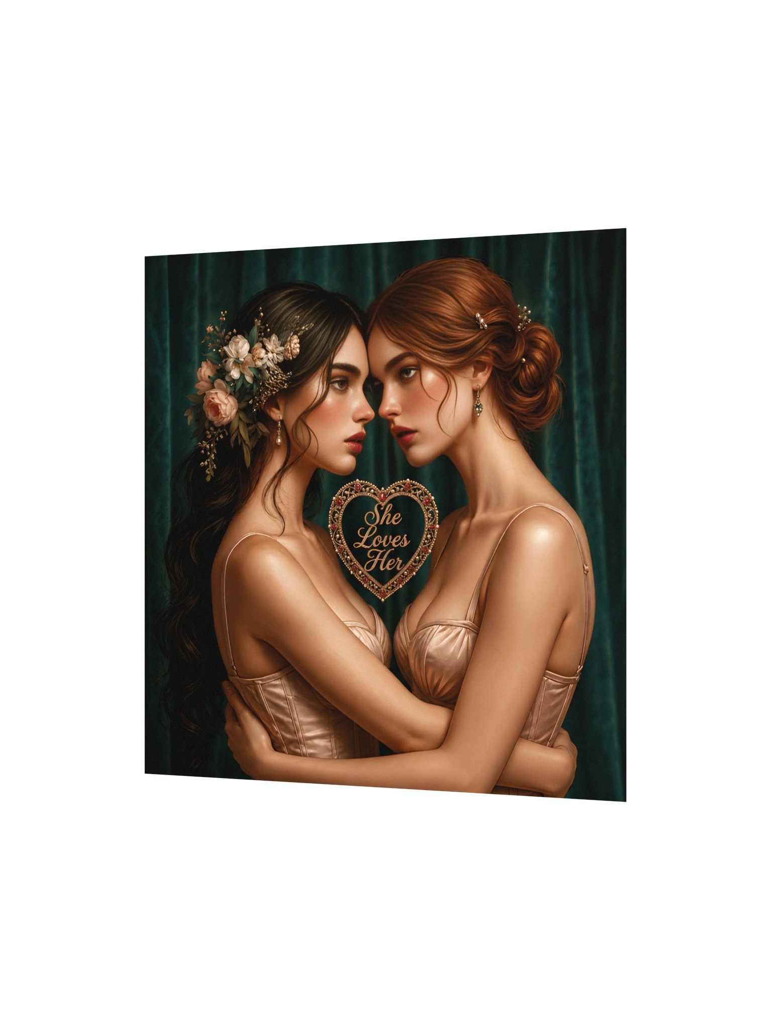 She Loves Her | Romantic Lesbian Couple Art Print | Sapphic Romance Poster product image (3)