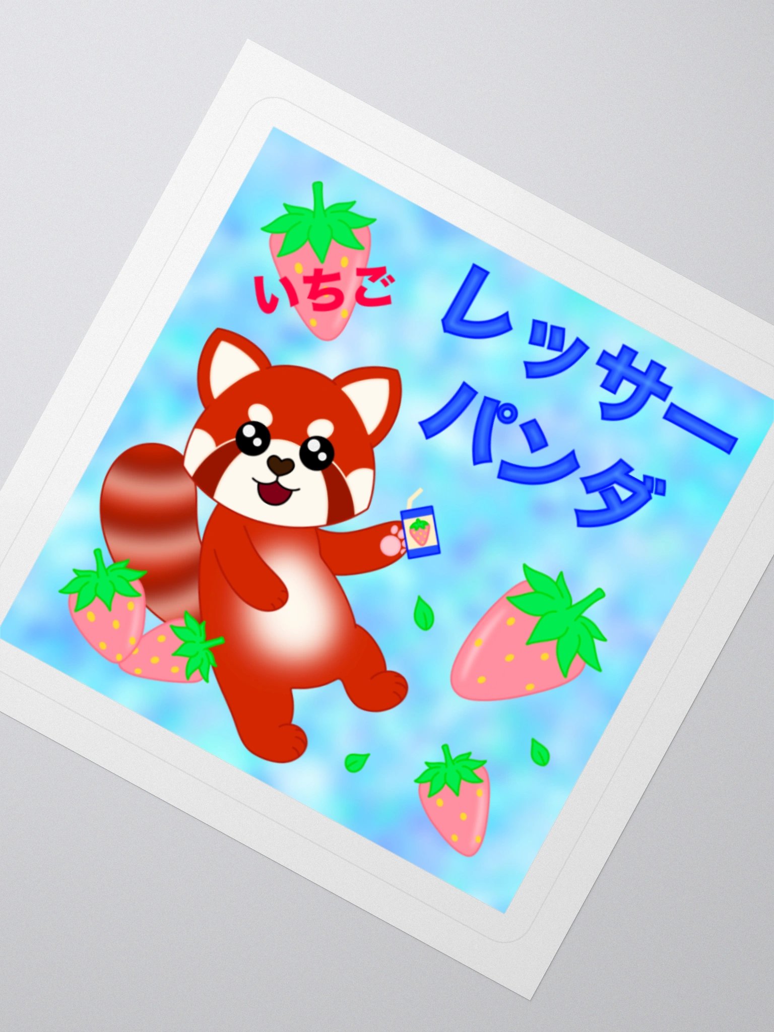 Red Panda Strawberry Sticker product image (2)