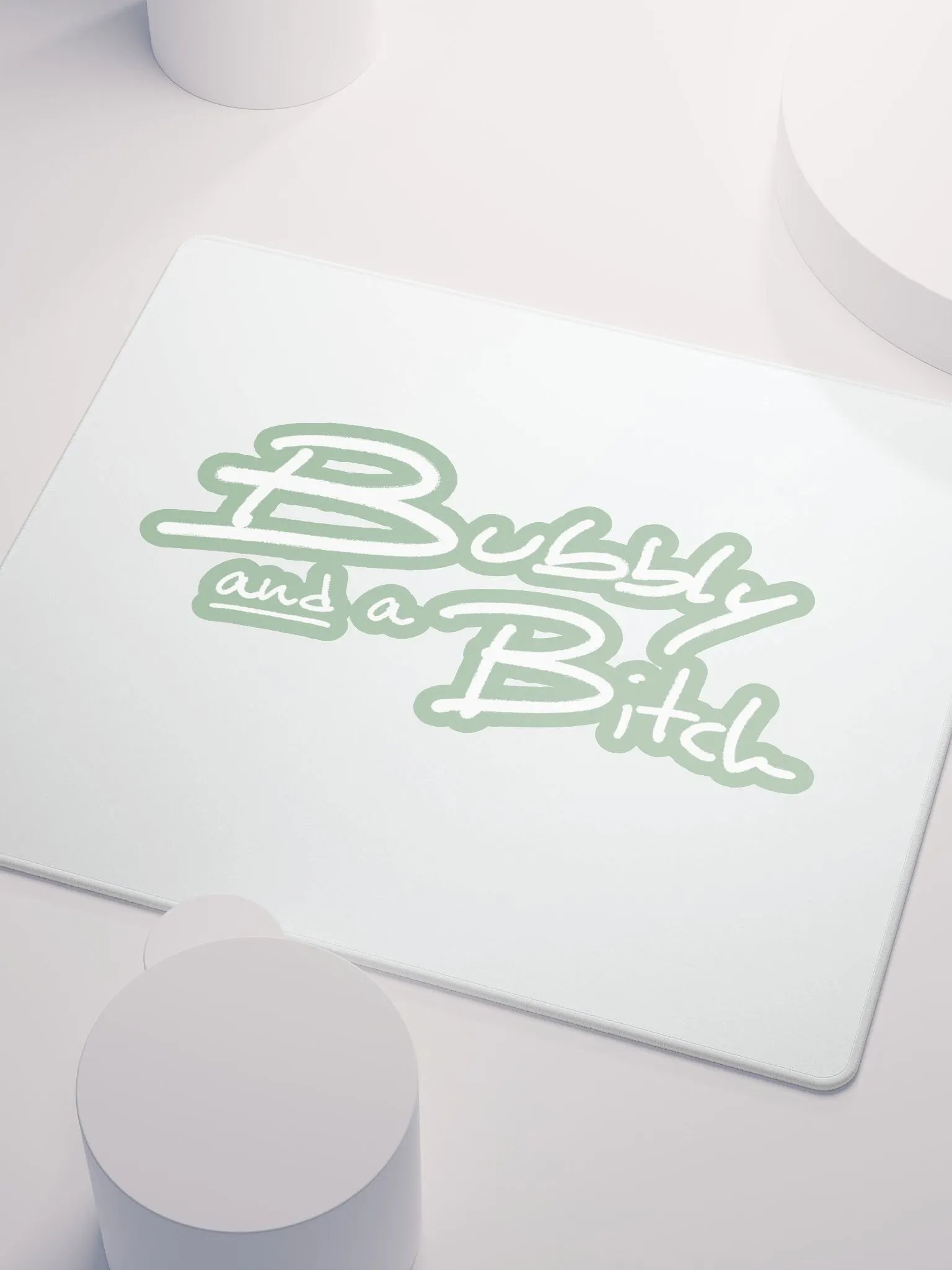 Bubbly and a B*tch (lined design, #96B697) mouse pad product image (3)