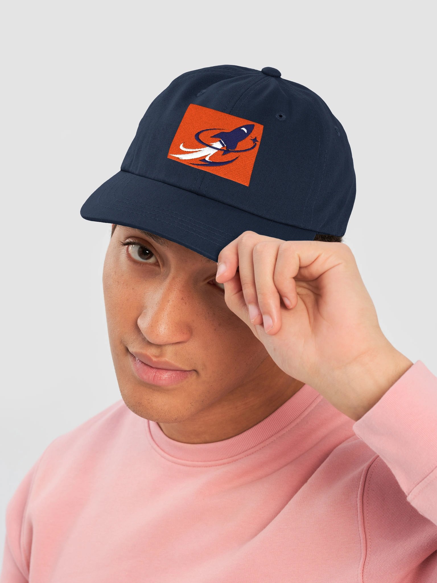 Embroidered Rocket Patch Dad Hat (Navy) product image (5)