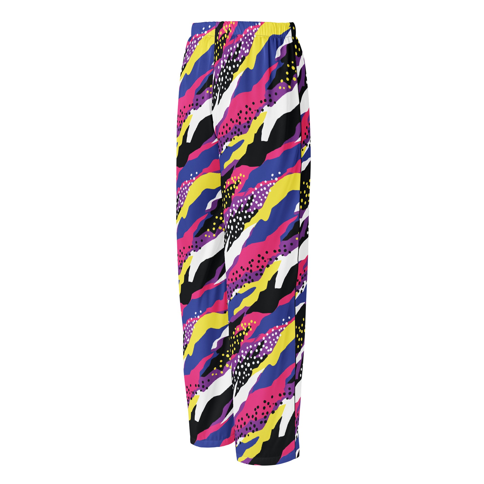 Retro 90s Cyber-Pop Waves | Vibrant All-Over Print Pajama Pants product image (5)