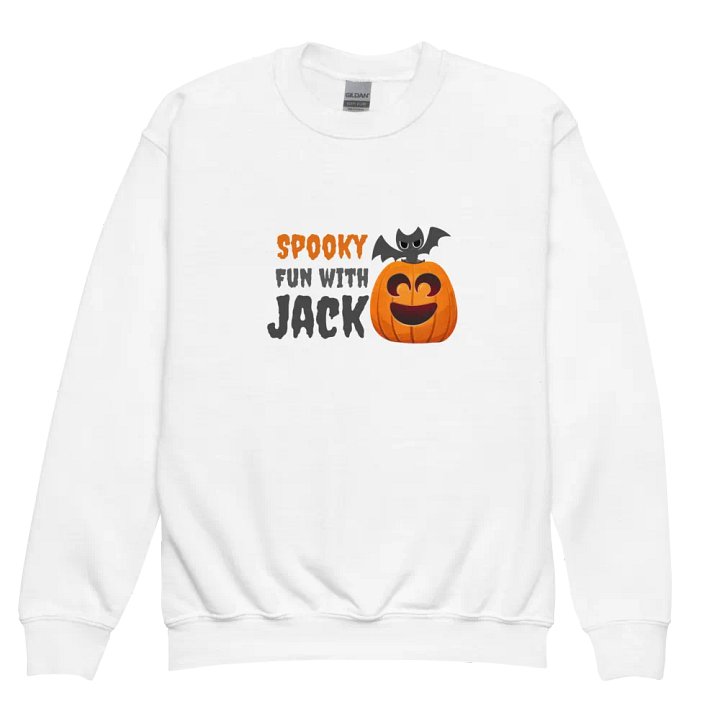 Spooky Fun with Jack Gildan Youth Crew Neck Sweatshirt – Cozy Halloween Kids' Apparel product image (2)
