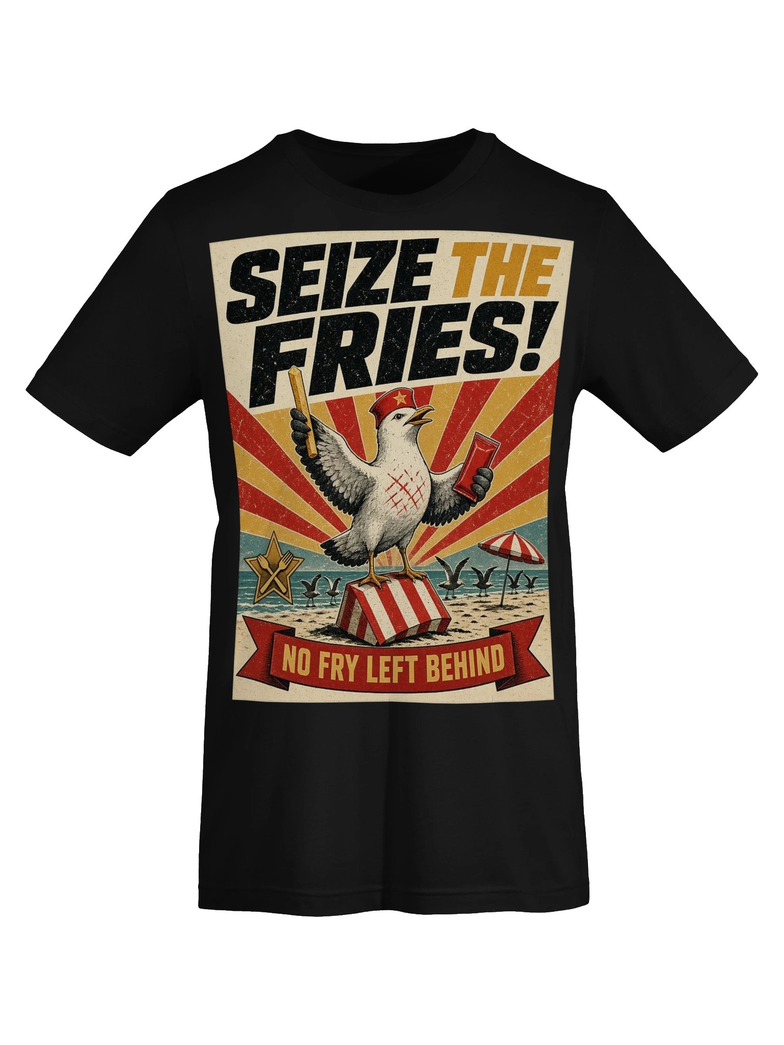 Seize the Fries! Seagull Revolution Propaganda Tee product image (25)