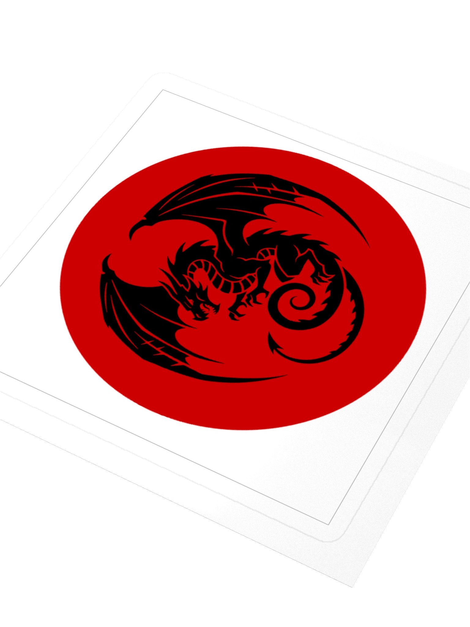 A dragon mid-flight, captured in a single powerful silhouette. product image (3)