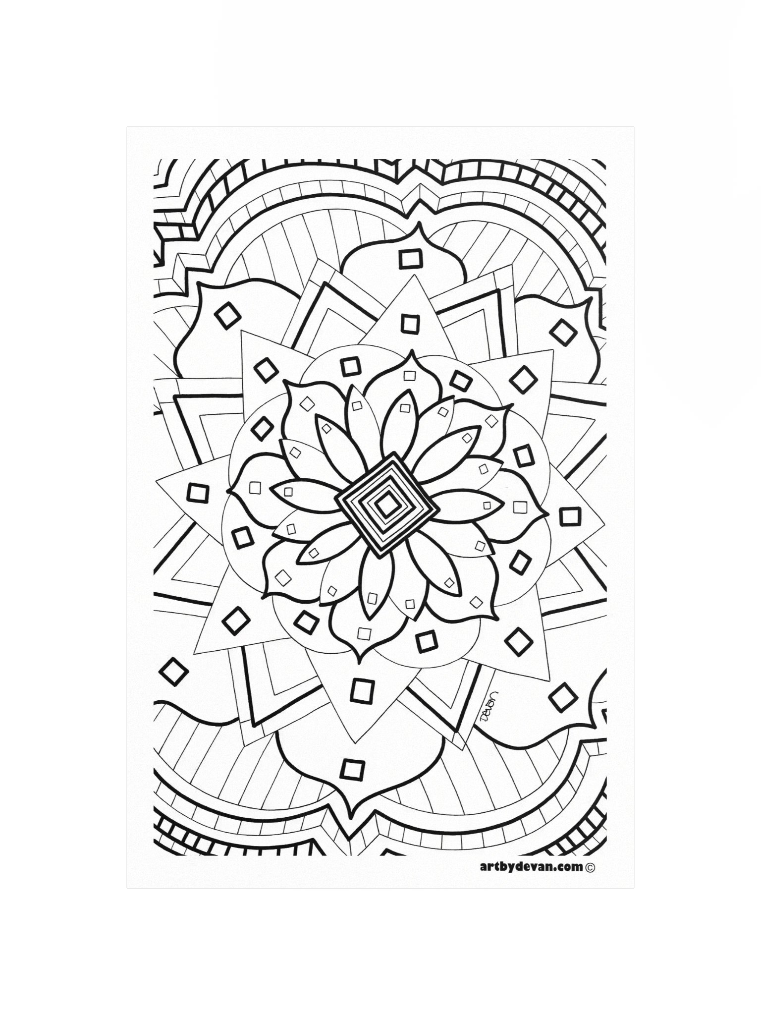 Color Your Own Art: Square Mandala product image (4)