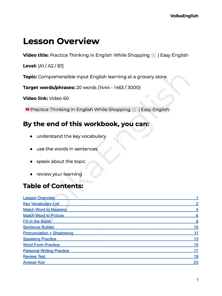 Practice Thinking in English While Shopping 🛒 | Easy English - Video 60 Study Pack product image (2)