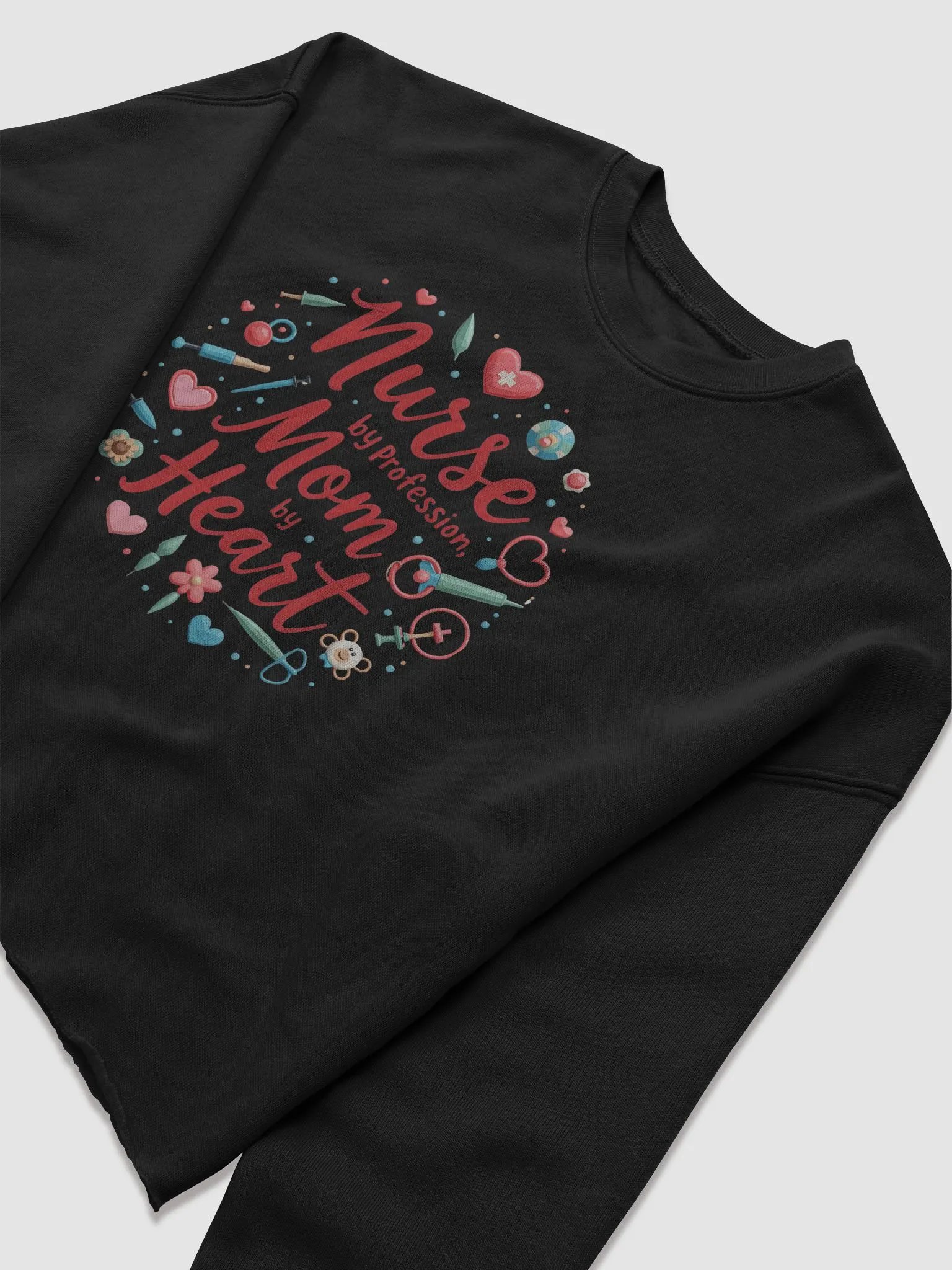 Heartfelt Nurse Mom Crop Sweatshirt product image (9)
