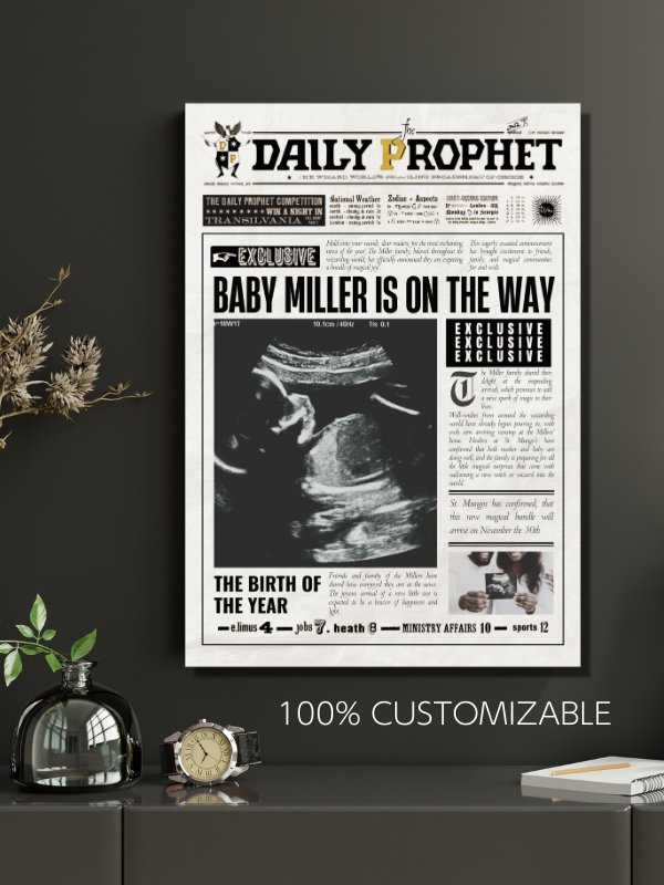 Magical Baby Announcement Newspaper 100% Customizable Template Bundle product image (6)