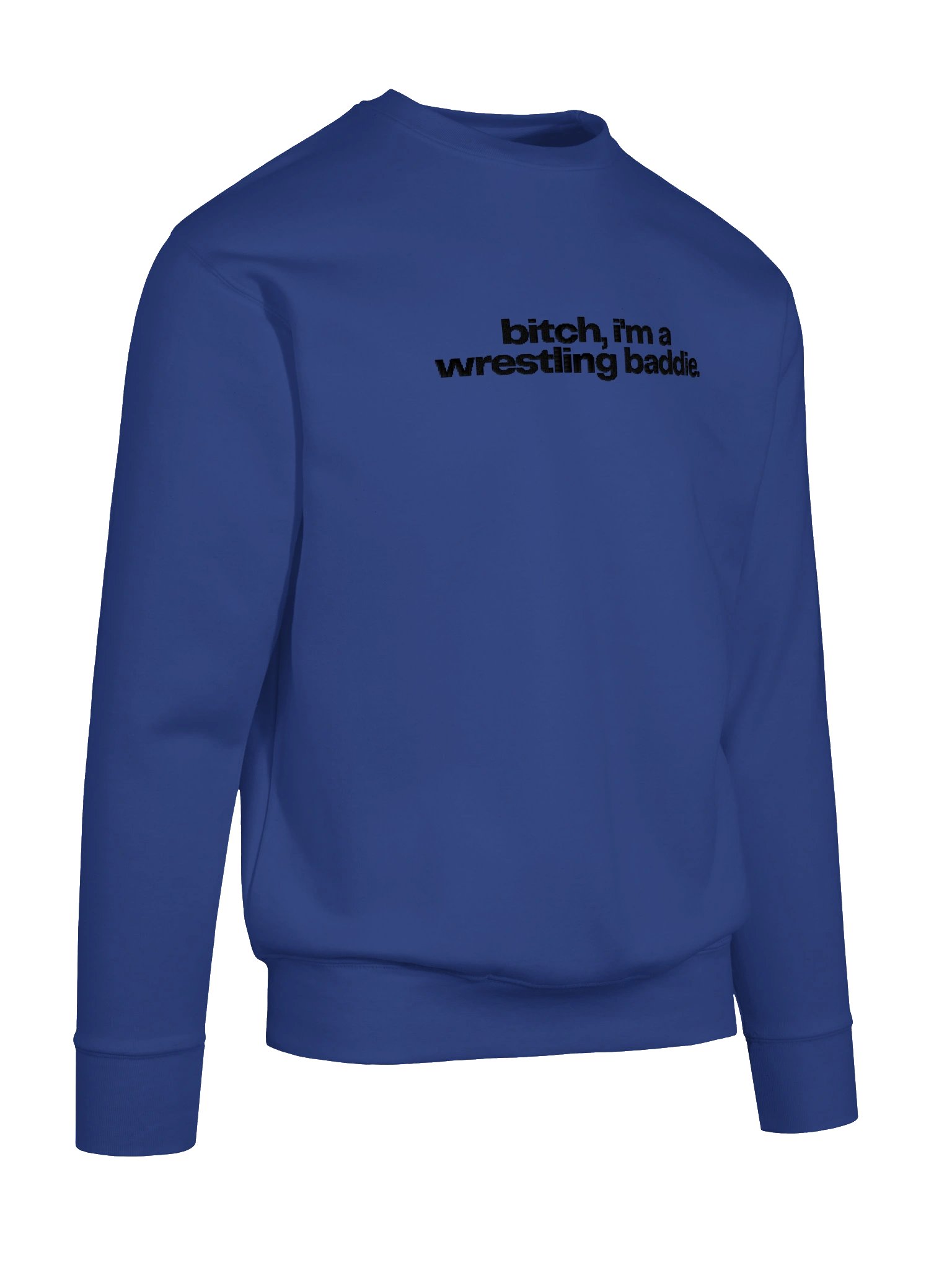 bitch, i'm a wrestling baddie embroidered crewneck (black font) product image (7)