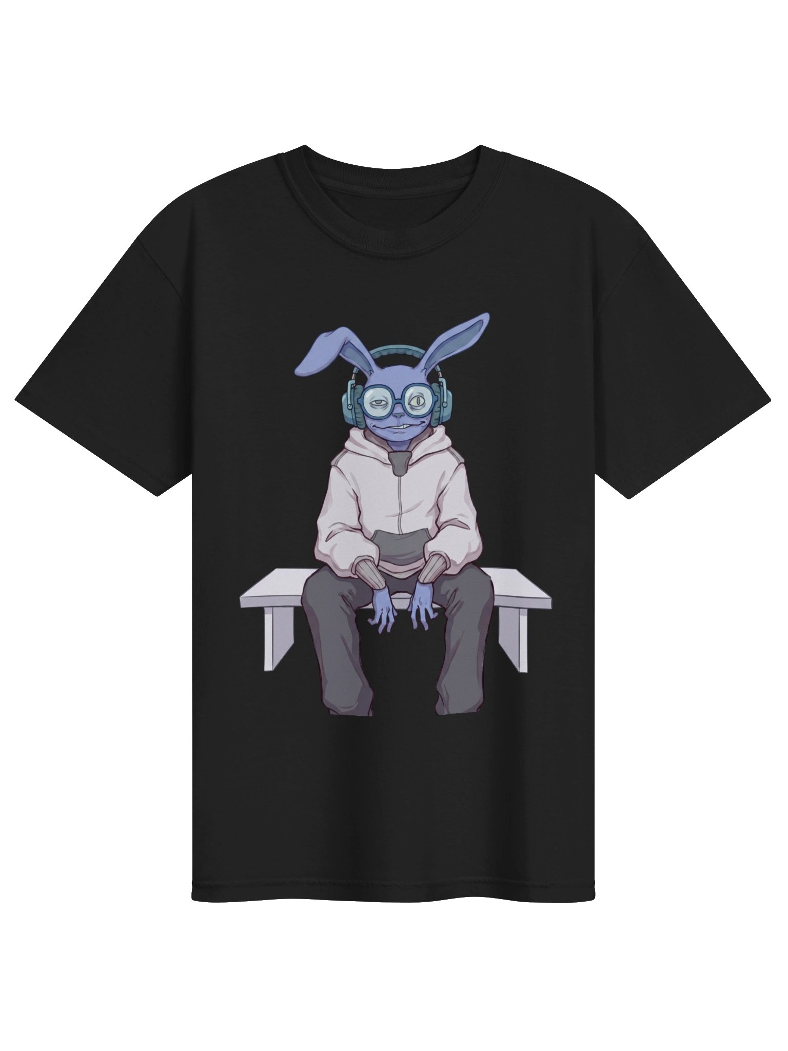 Headphones Rabbit T-Shirt – Cute Creepy Hospital Aesthetic Unisex Tee product image (1)