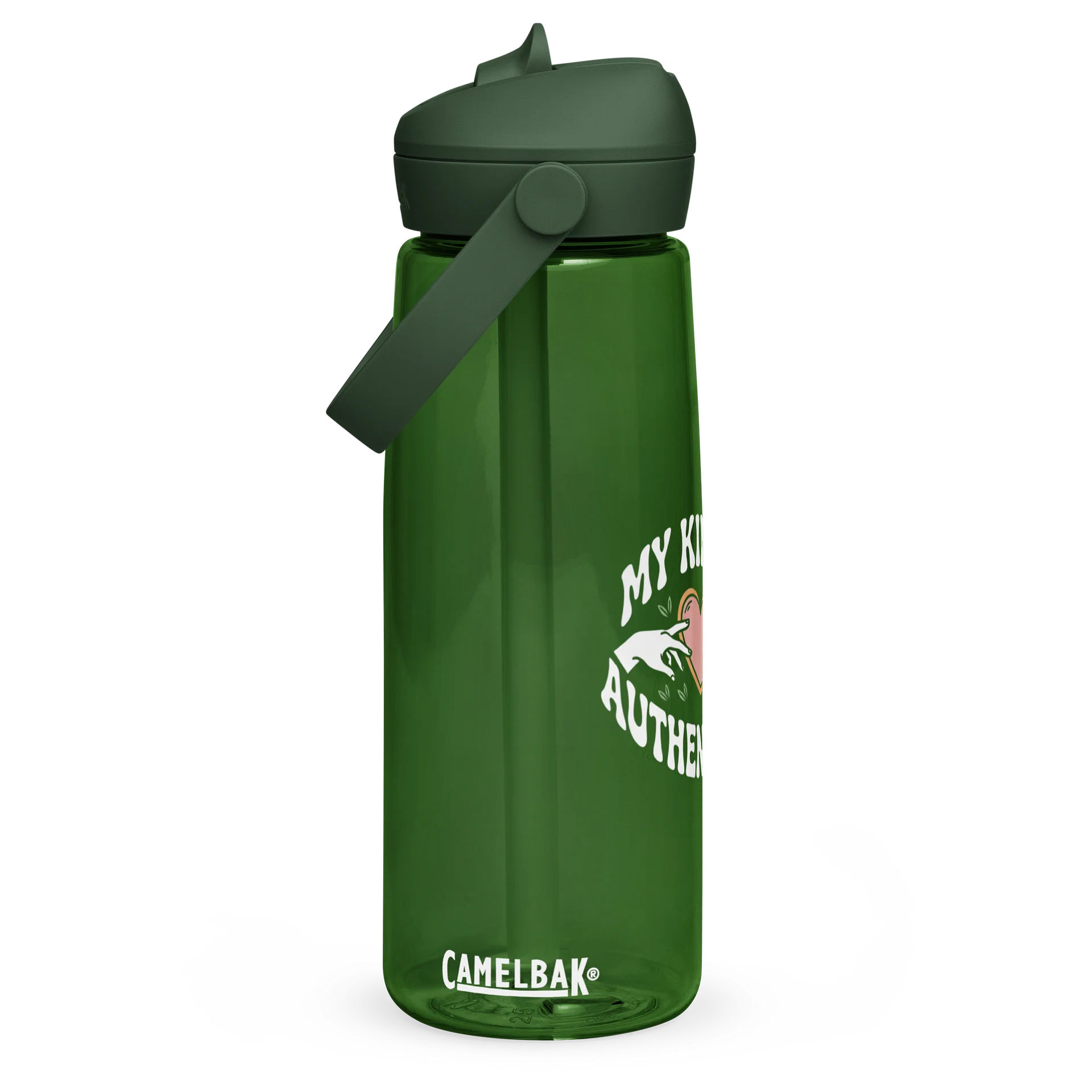 “My Kink Is Authenticity” Green Flip Straw Water Bottle product image (1)