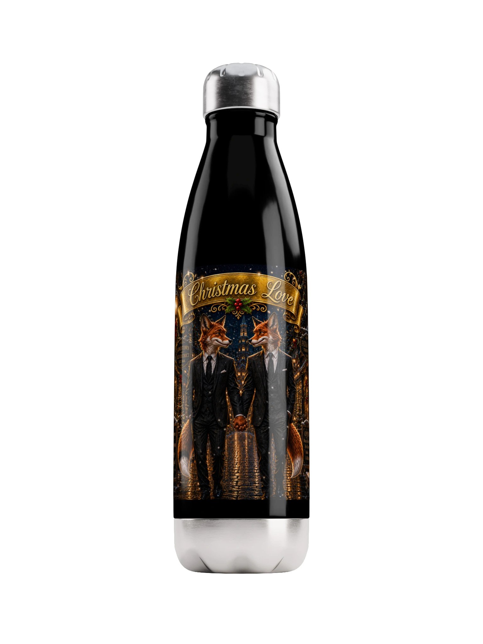 Sam & Oley Christmas Stroll Water Bottle. product image (1)