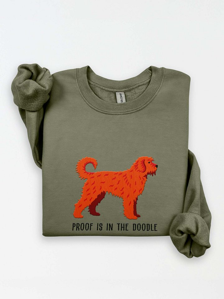 Proof Is in the Doodle Sweatshirt (Embroidered) of a Doodle Dog (Red) product image (1)