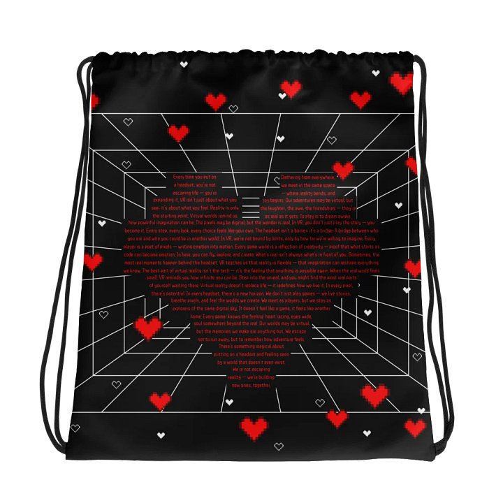 Deep Love VR Pixel Heart Drawstring Bag product image (2)
