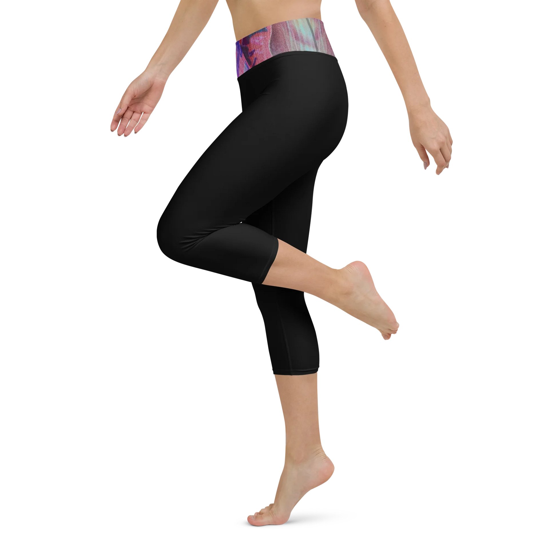 Paradise Breeze Black Yoga Capri Leggings product image (5)