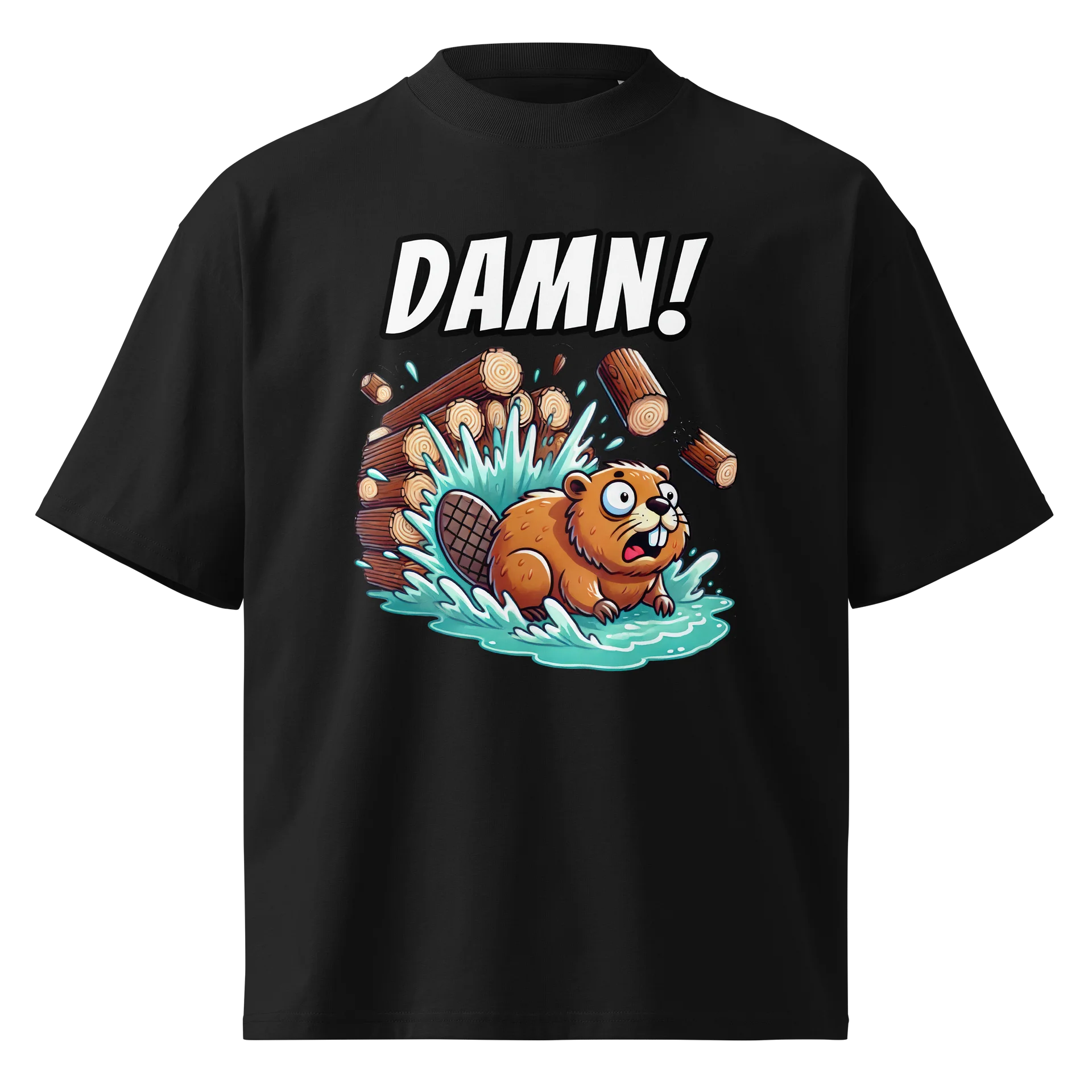 DAMN! Bad Luck Beaver - Funny Meme T-Shirt - Stanley/Stella Unisex Organic Oversized T-Shirt SATU020 product image (2)