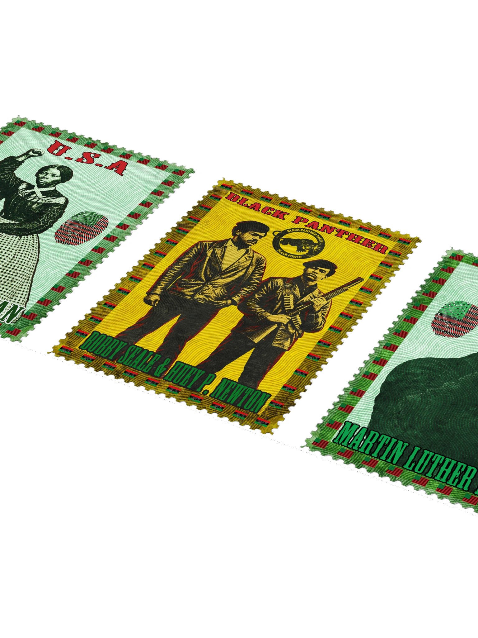 Black History Sticker Set: Vintage Stamp - Malcolm X, Tubman, MLK, Davis product image (2)
