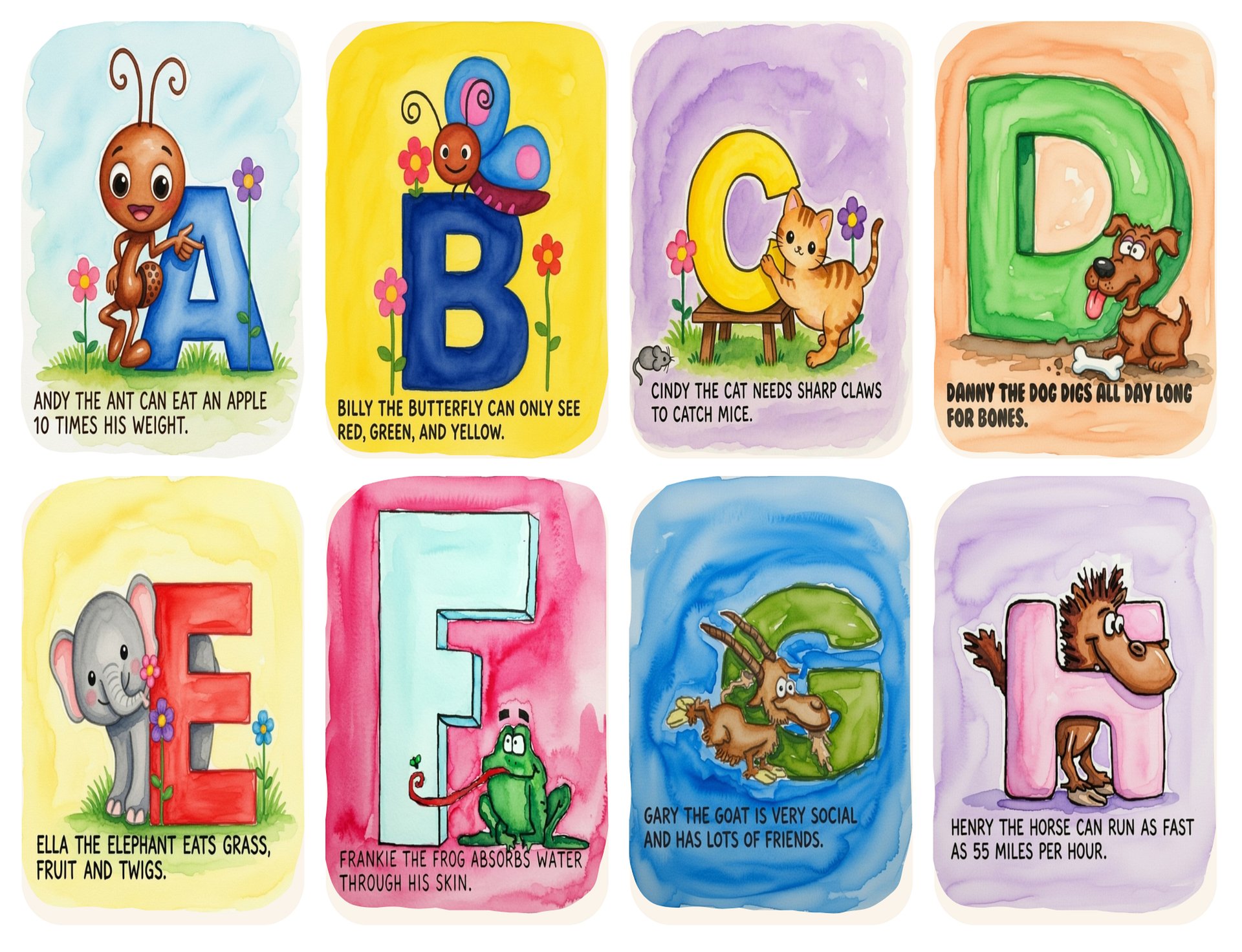 Fun Learning Animal ABCs – A to Z Flash Cards for Kids Ages 3–8 product image (3)