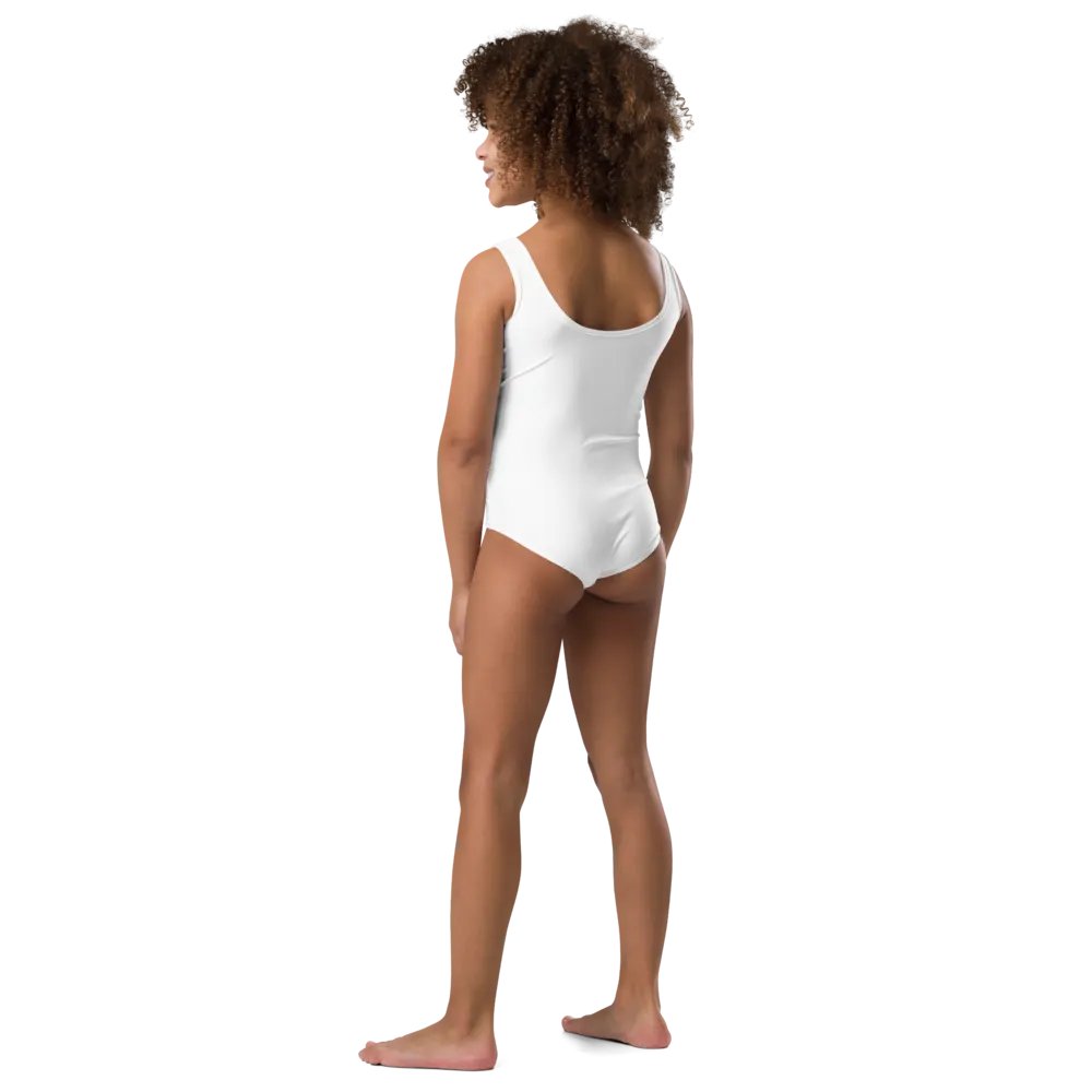 Unique All-Over Print Kids Swimsuit in White - Exclusive TDS Music Designs for Toddlers (2T-7) product image (3)