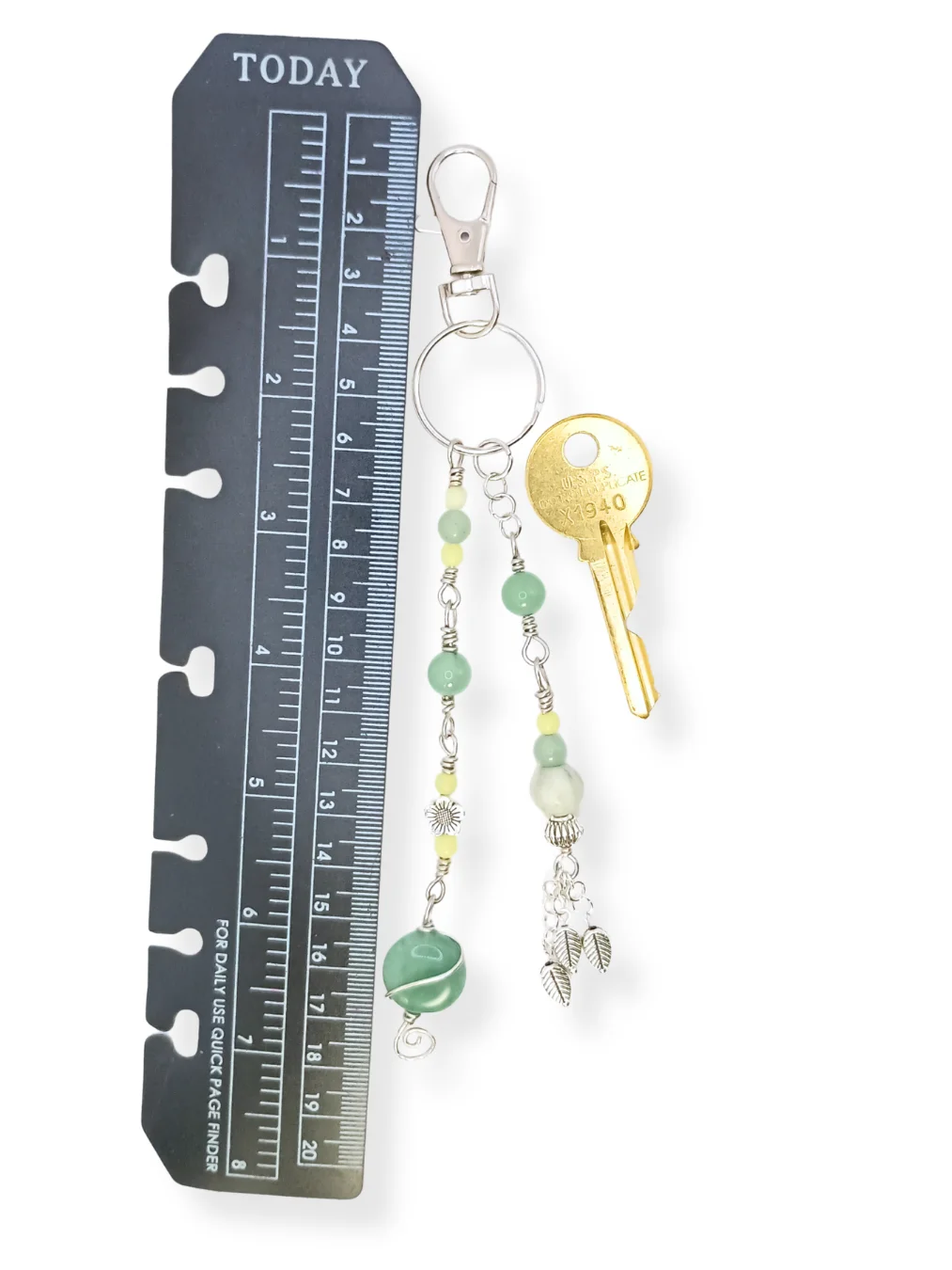 Abundance & Awakening Purse Charm | Lemon Jade, Green Aventurine, Silver-Tone | "Sunny Spring" product image (5)