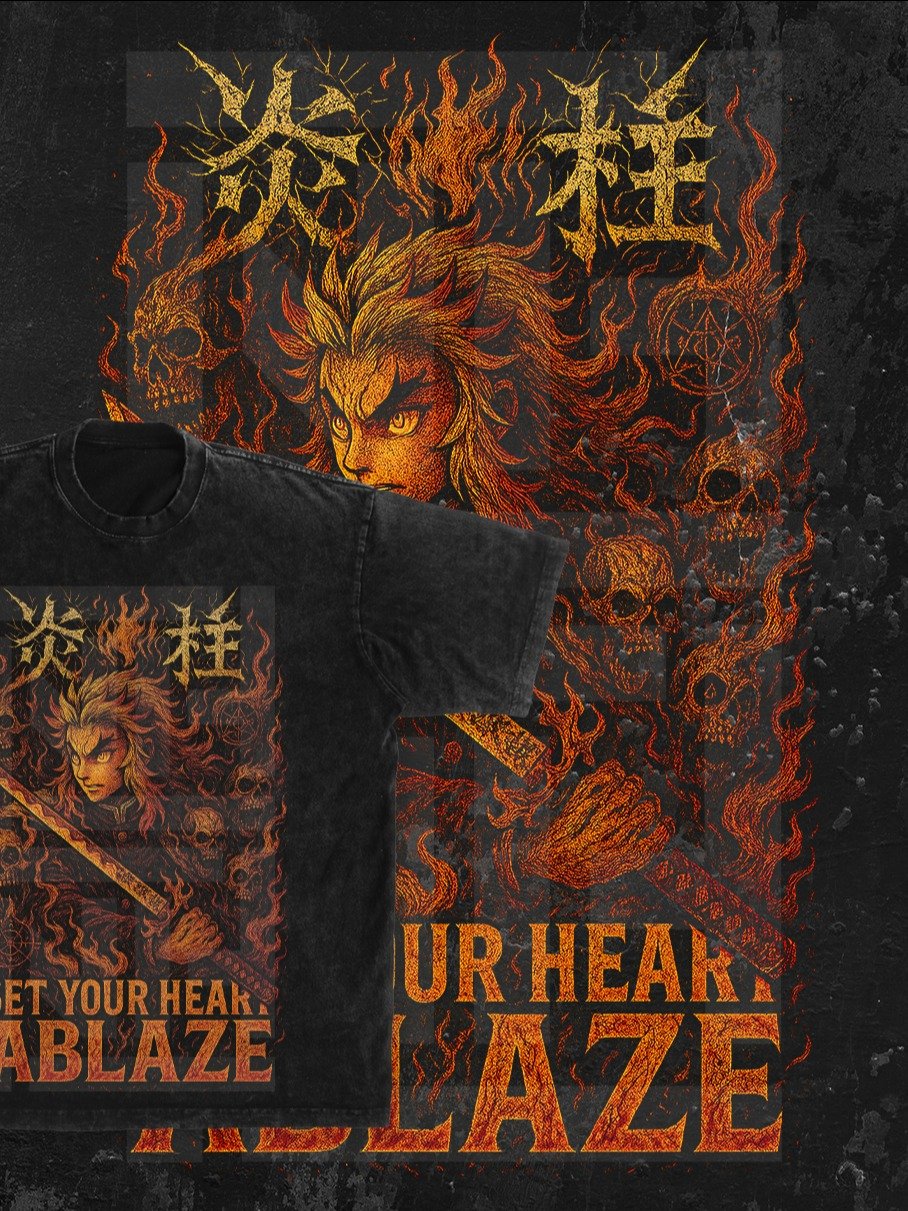 kyojuro rengoku Demon slayer | Kimetsu no Yaiba t-shirt PNG design product image (1)