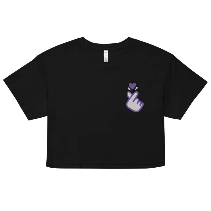 borahae embroidered crop tee product image (1)