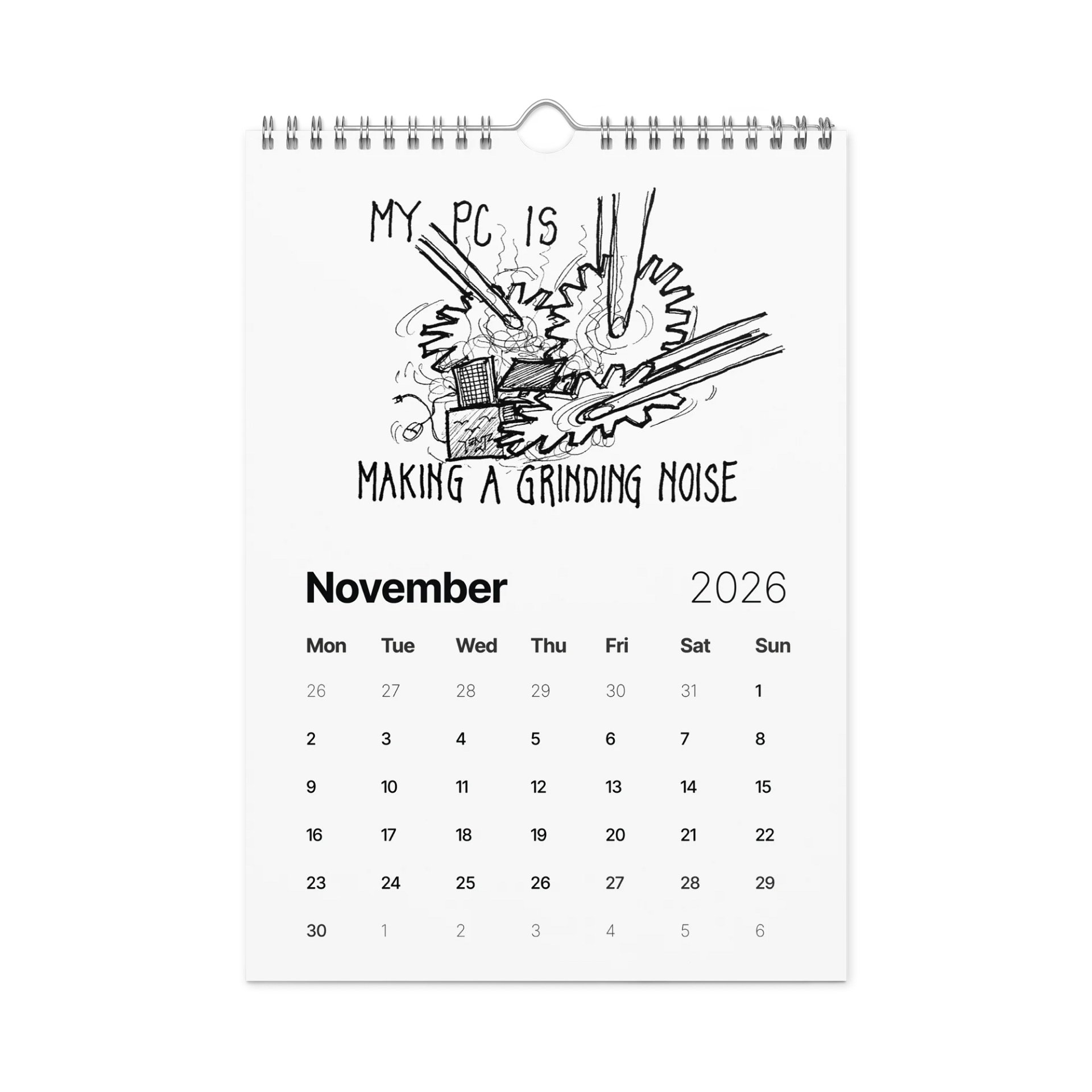 Original Humorous Tech Sketches 2026 Calendar product image (11)