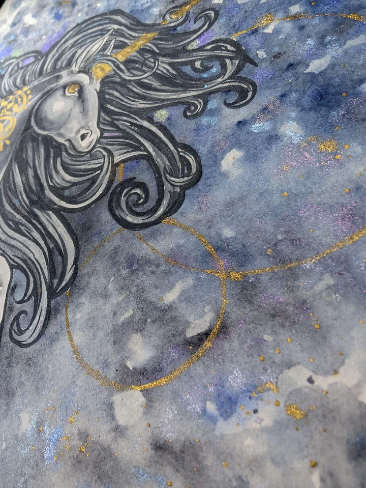 Watercolor Unicorn with Gold Detailing product image (2)