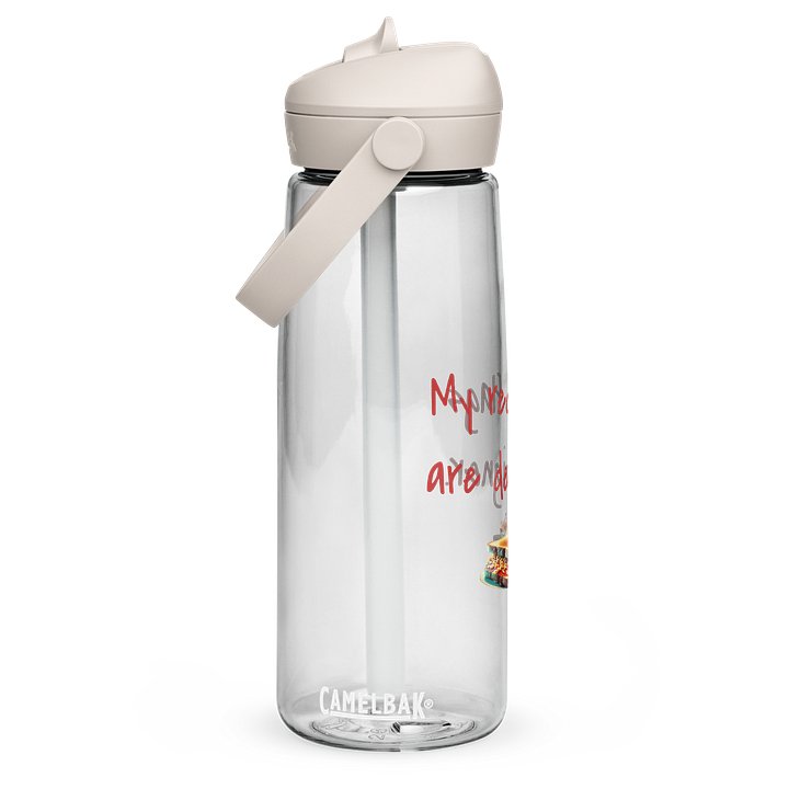 Designer Red Flags Flip Straw Water Bottle product image (2)