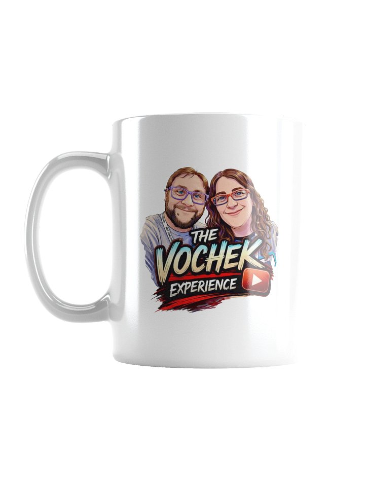 The Vochek Experience Logo White Glossy Mug product image (1)