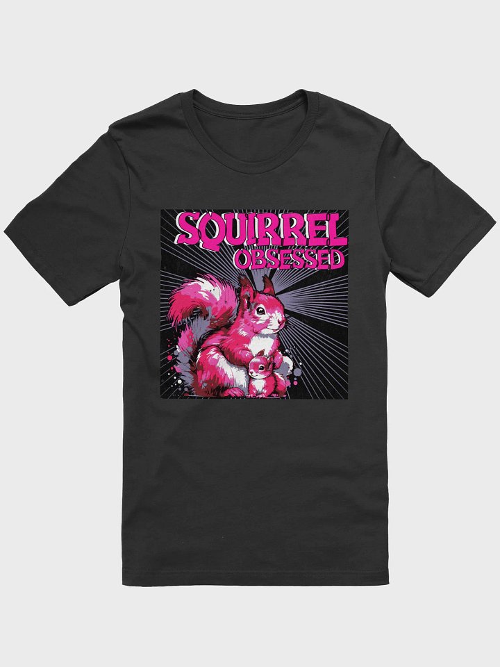 (dark grey) Squirrel Obsessed Cartoon T-Shirt product image (1)