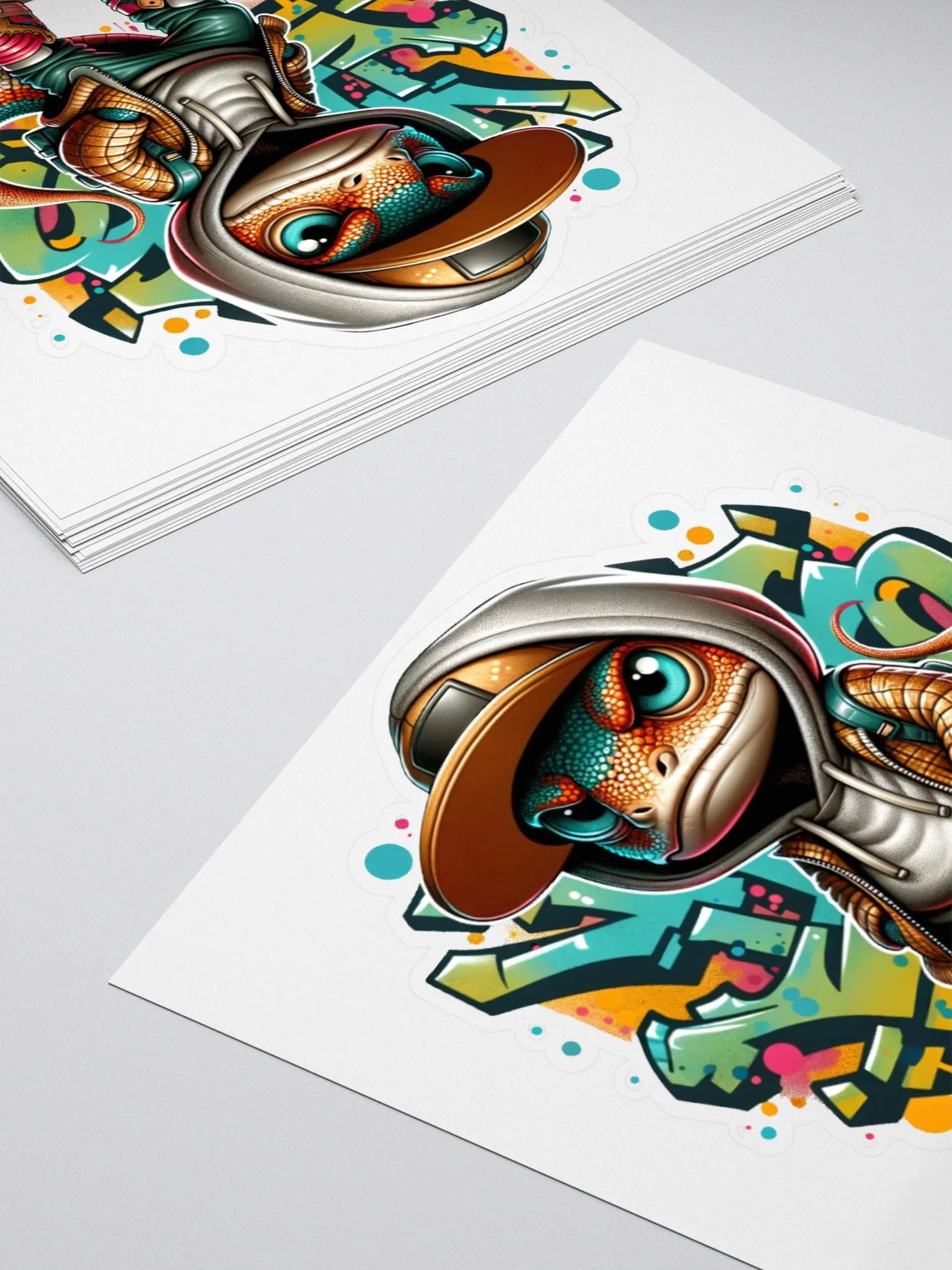 Graffiti Gecko Kiss Cut Stickers product image (11)
