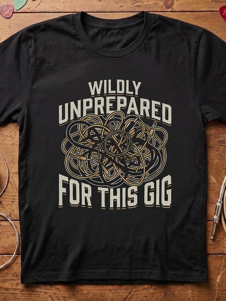 Wildly unprepared for this gig - funny guitar t-shirts product image (1)