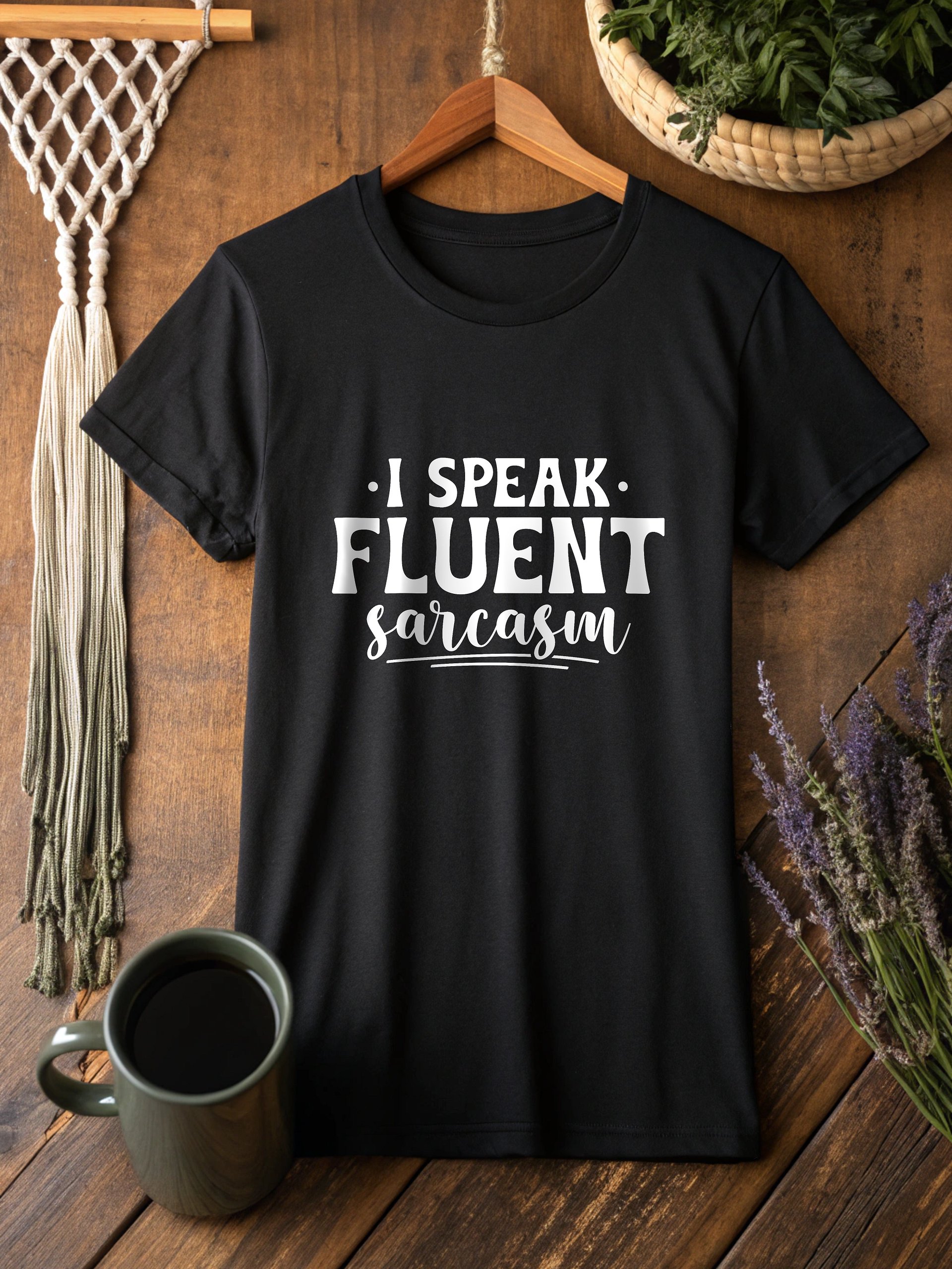 I Speak Fluent Sarcasm Women's Black T-Shirt product image (2)