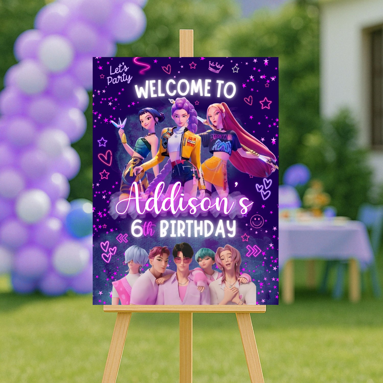 K-Pop Demon Hunters Party Welcome Sign product image (5)