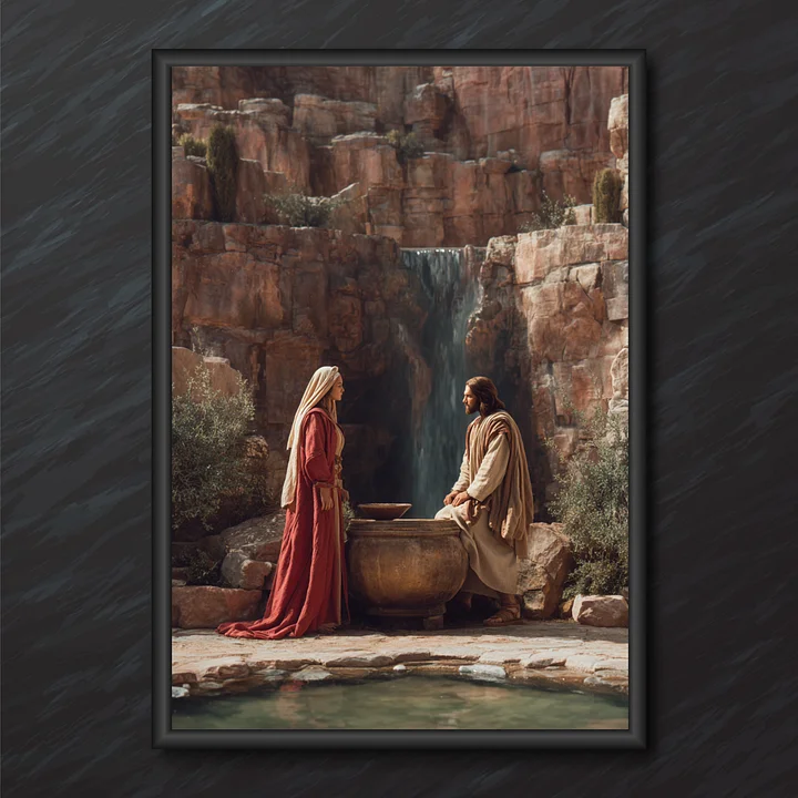 Jesus and the Samaritan Woman Wall Art | Christian Printable Decor product image (2)